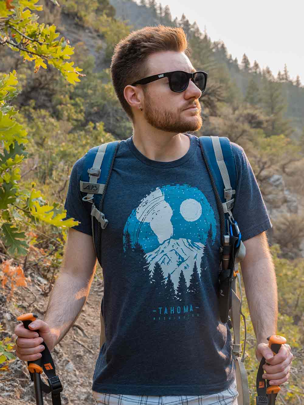 Mount Tahoma Starry Night Graphic T-Shirt